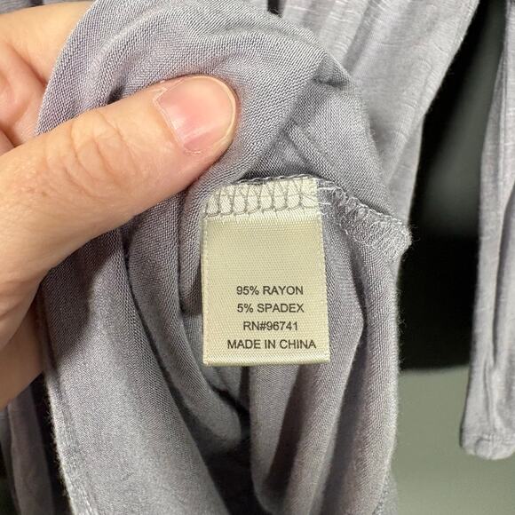 Tru Self Gray Crochet Lace Trim Boho Peasant Blouse - 1X - Women's Plus Size Top - Picture 6 of 7